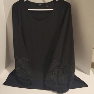 Dennis Basso XL Black Blouse